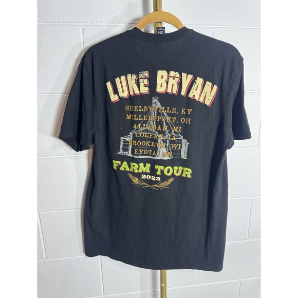 Luke Bryan Farm Tour 2023 Concert T-Shirt Black Tractor Graphic Large - Picture 2 of 4